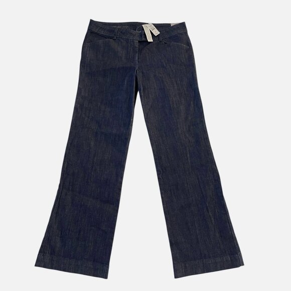 Talbots NWT Signature Dark Denim Boot Cut Mid Rise Jeans Women's size 12 Petite - Picture 1 of 6